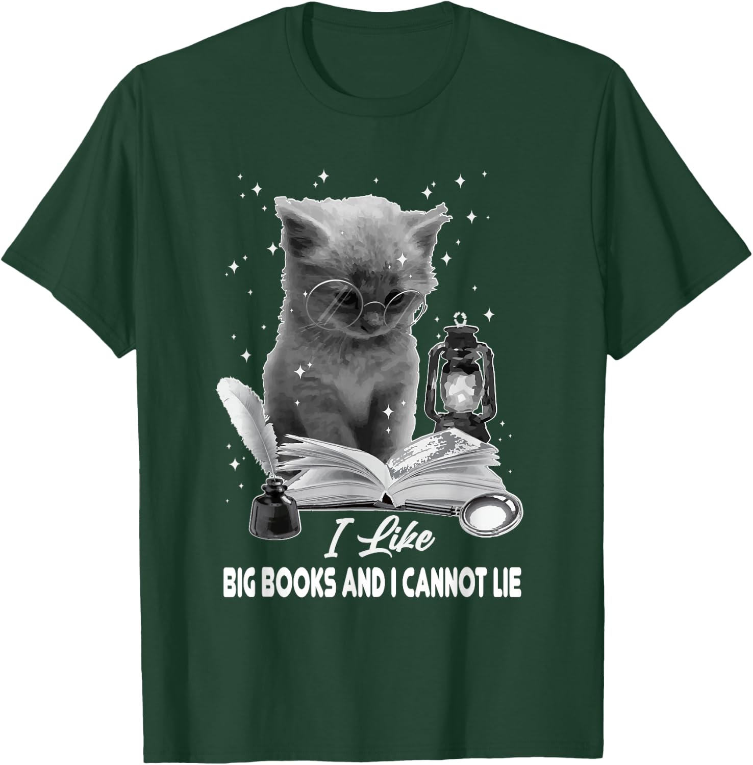 I Like Big Books and I Cannot Lie Cat Reading A Book Bookish T-Shirt - T-Shirt | Forest