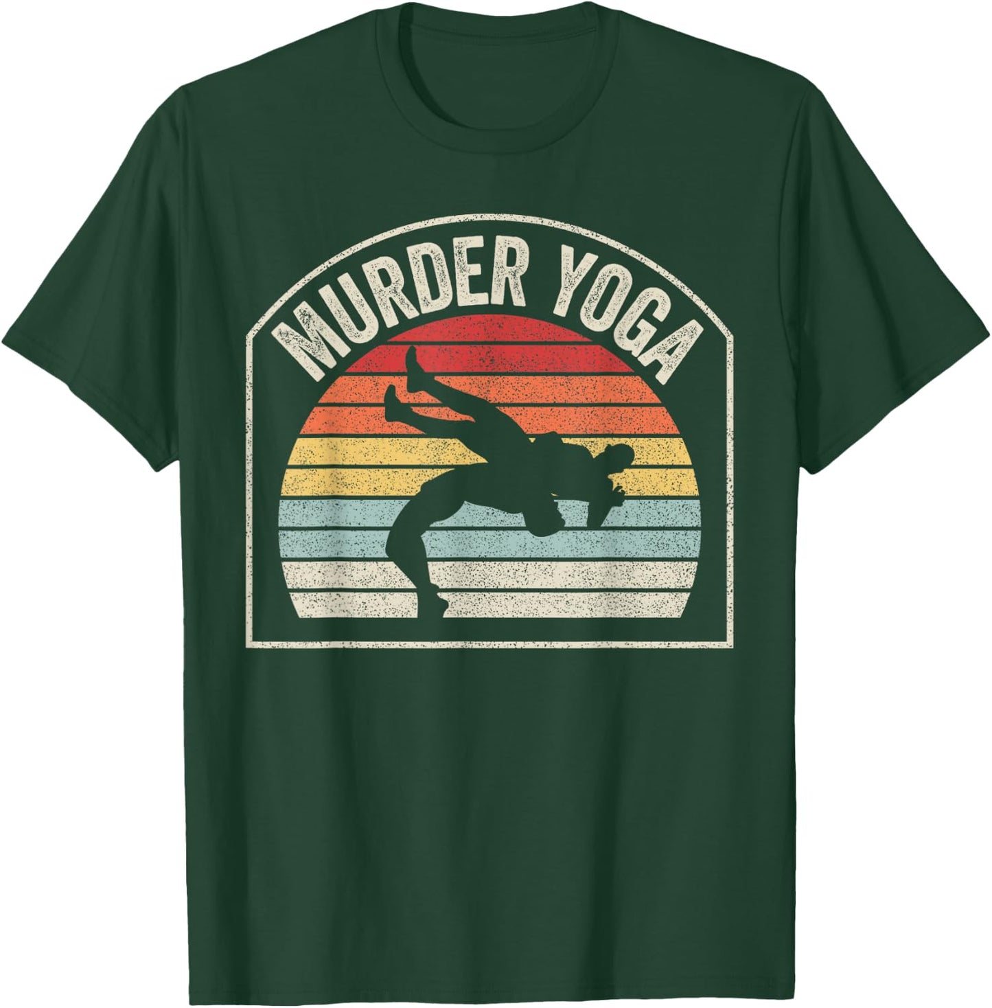 Retro Vintage Wrestling Murder Yoga T-Shirt - T-Shirt | Forest