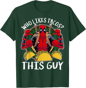 Marvel Deadpool Who Likes Tacos? This Guy Thumbs T-Shirt - T-Shirt | Forest