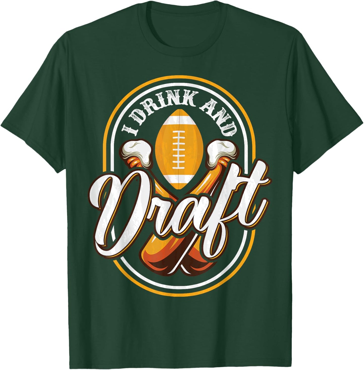 Funny Fantasy Football Trophy Draft Shirt Beer and Draft T-Shirt - T-Shirt | Forest