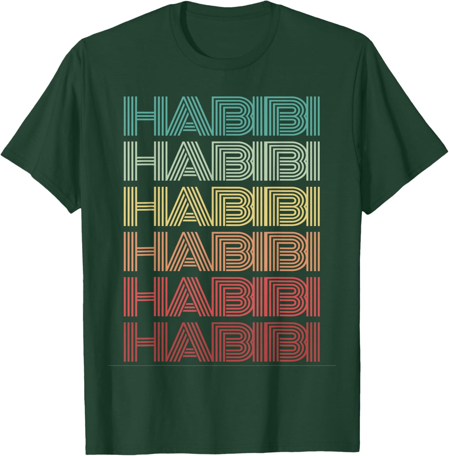Funny Arabic Word HABIBI Retro Wife Halal Arab Yalla Wedding T-Shirt - T-Shirt | Forest