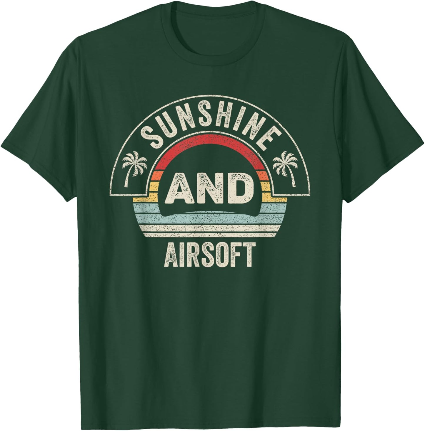 Vintage Retro Sunshine And Airsoft Lover Summer T-Shirt - T-Shirt | Forest