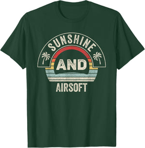 Vintage Retro Sunshine And Airsoft Lover Summer T-Shirt - T-Shirt | Forest