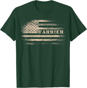 Farrier USA Flag Patriotic American Farrier T-Shirt - T-Shirt | Forest