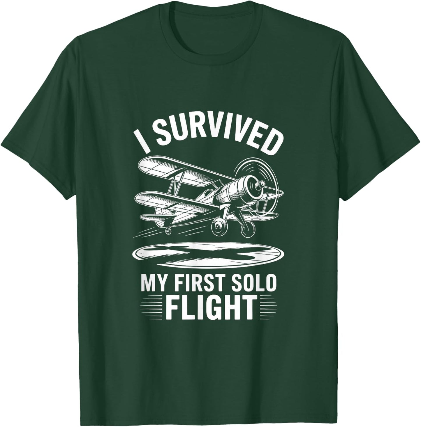 I Survived My First Solo Flight Aviation T-Shirt - T-Shirt | Forest