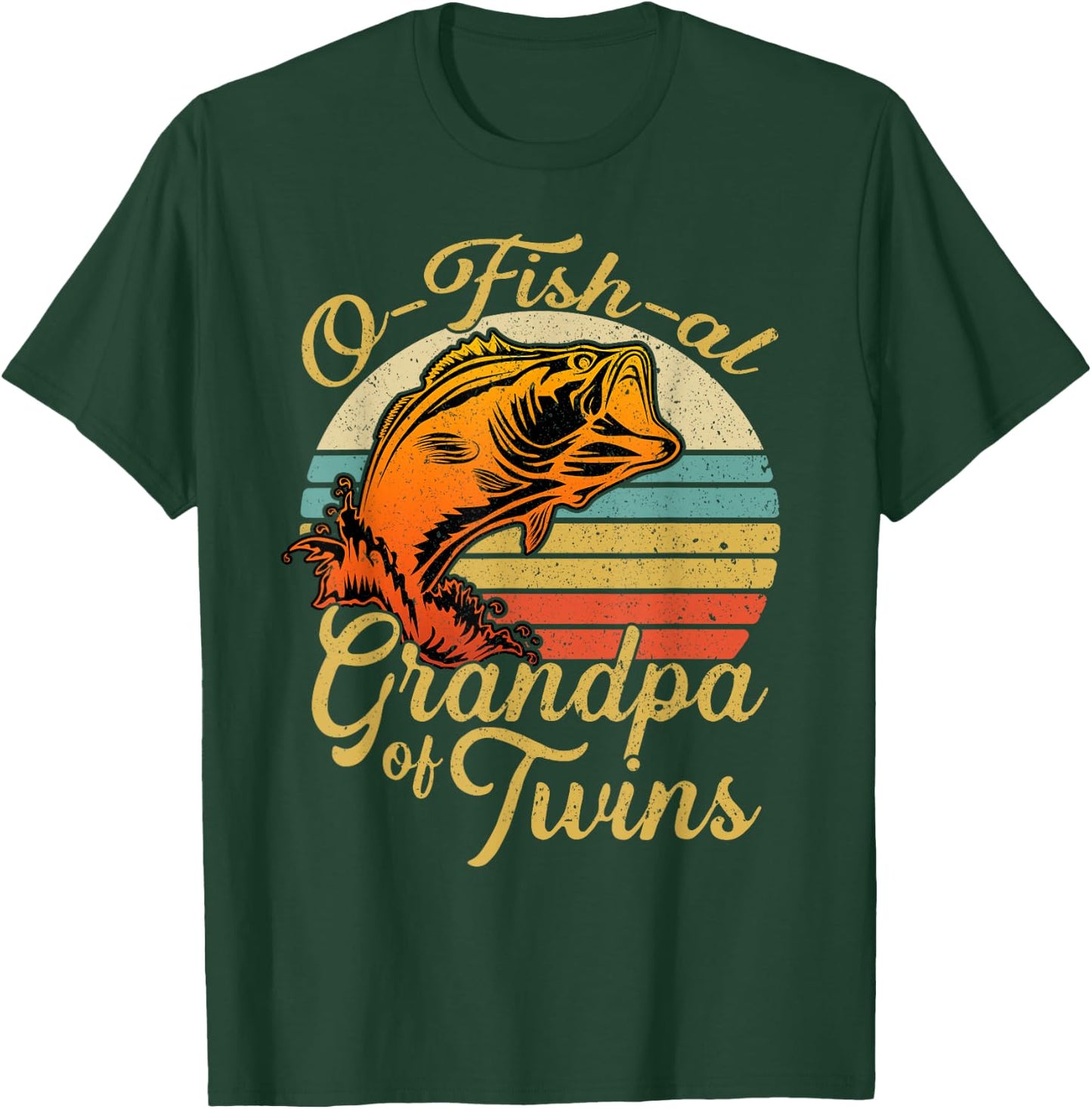 O fish al Grandpa of Twins Baby Pregnancy Announcement T-Shirt - T-Shirt | Forest