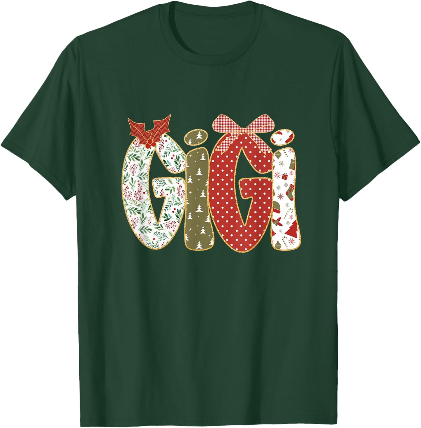 Christmas Gigi Coquette Holiday Grandma T-Shirt - T-Shirt | Forest