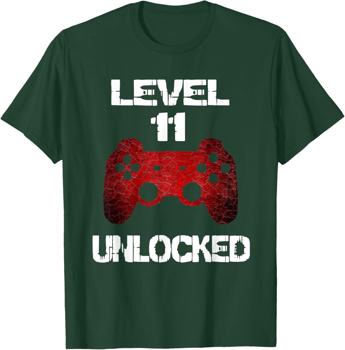 Level 11 Unlocked Boys 11th Birthday 11 Year Old Gamer T-Shirt - T-Shirt | Forest