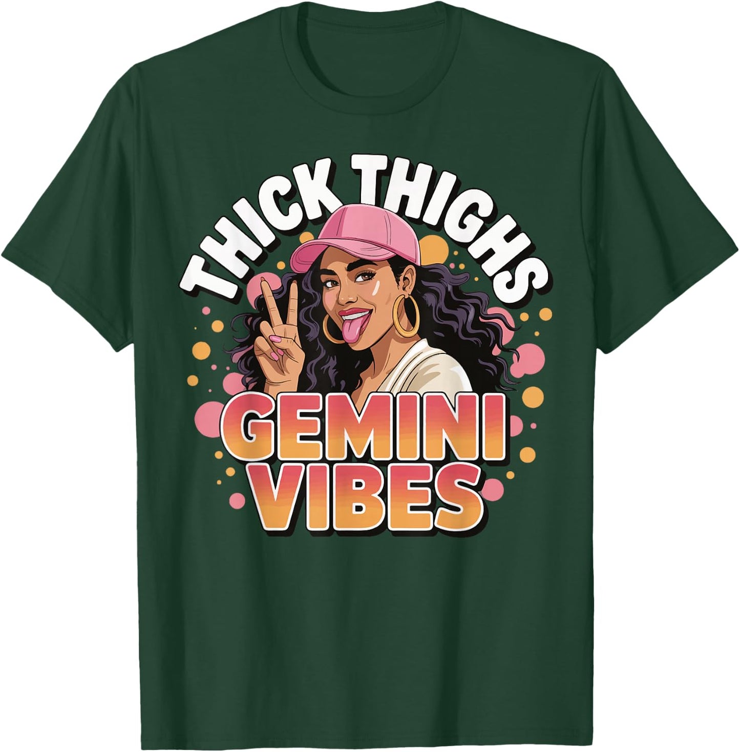 Thick Thighs Gemini Vibes T-Shirt - T-Shirt | Forest