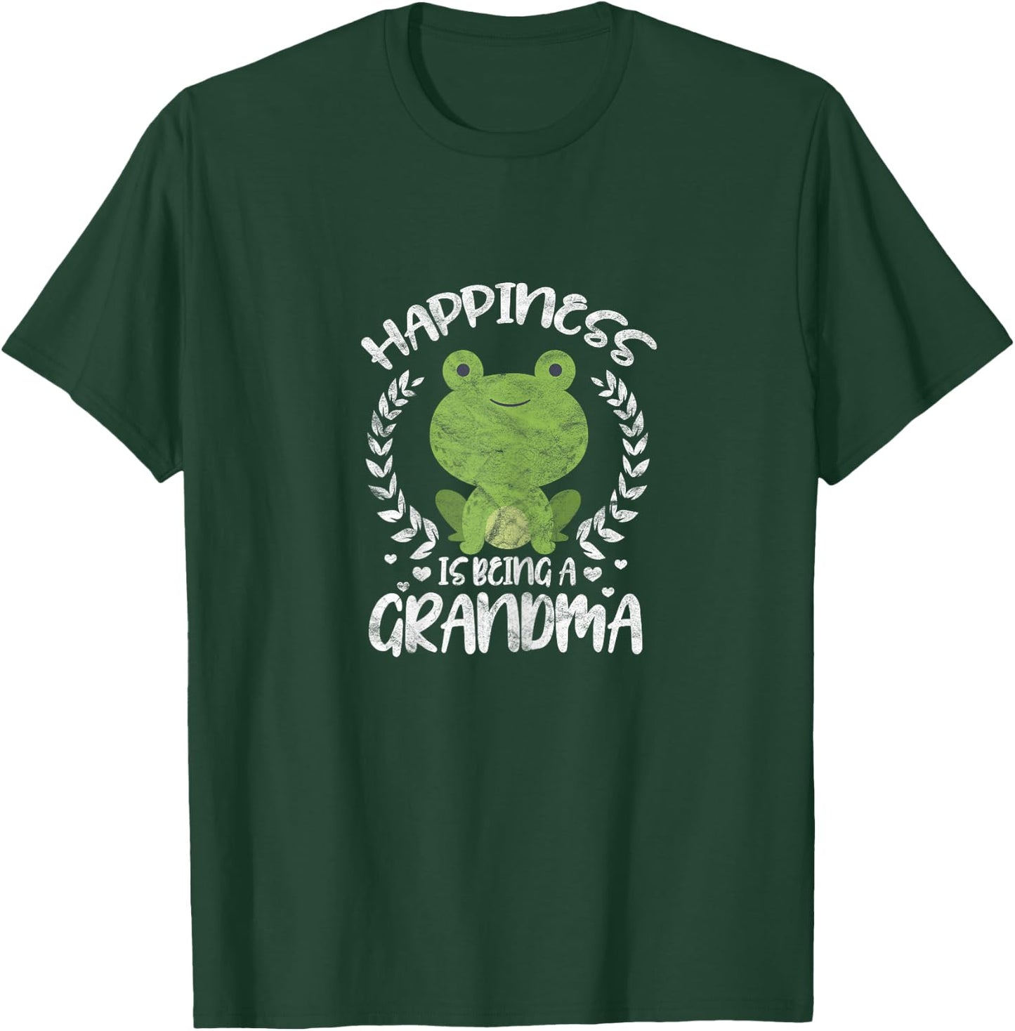 Happiness is Being a Grandma Funny Cute Grandmother Frog T-Shirt - T-Shirt | Forest