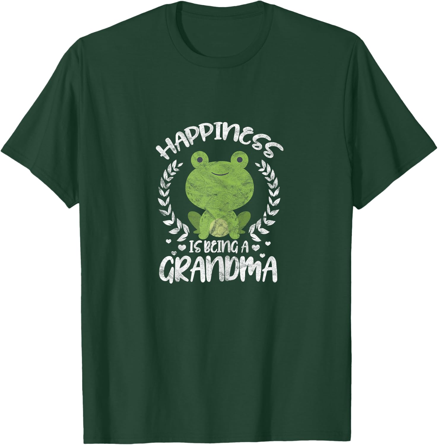 Happiness is Being a Grandma Funny Cute Grandmother Frog T-Shirt - T-Shirt | Forest