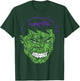 Marvel Hulk Angry Face Build Up Fill Graphic T-Shirt - T-Shirt | Forest