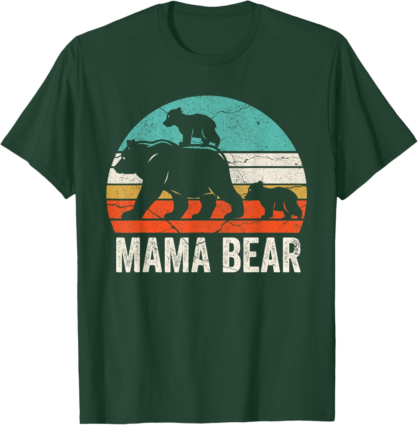 Cute Mama Bear 2 Cubs Shirt Mama Bear Twin Mom 2 Kids T-Shirt - T-Shirt | Forest