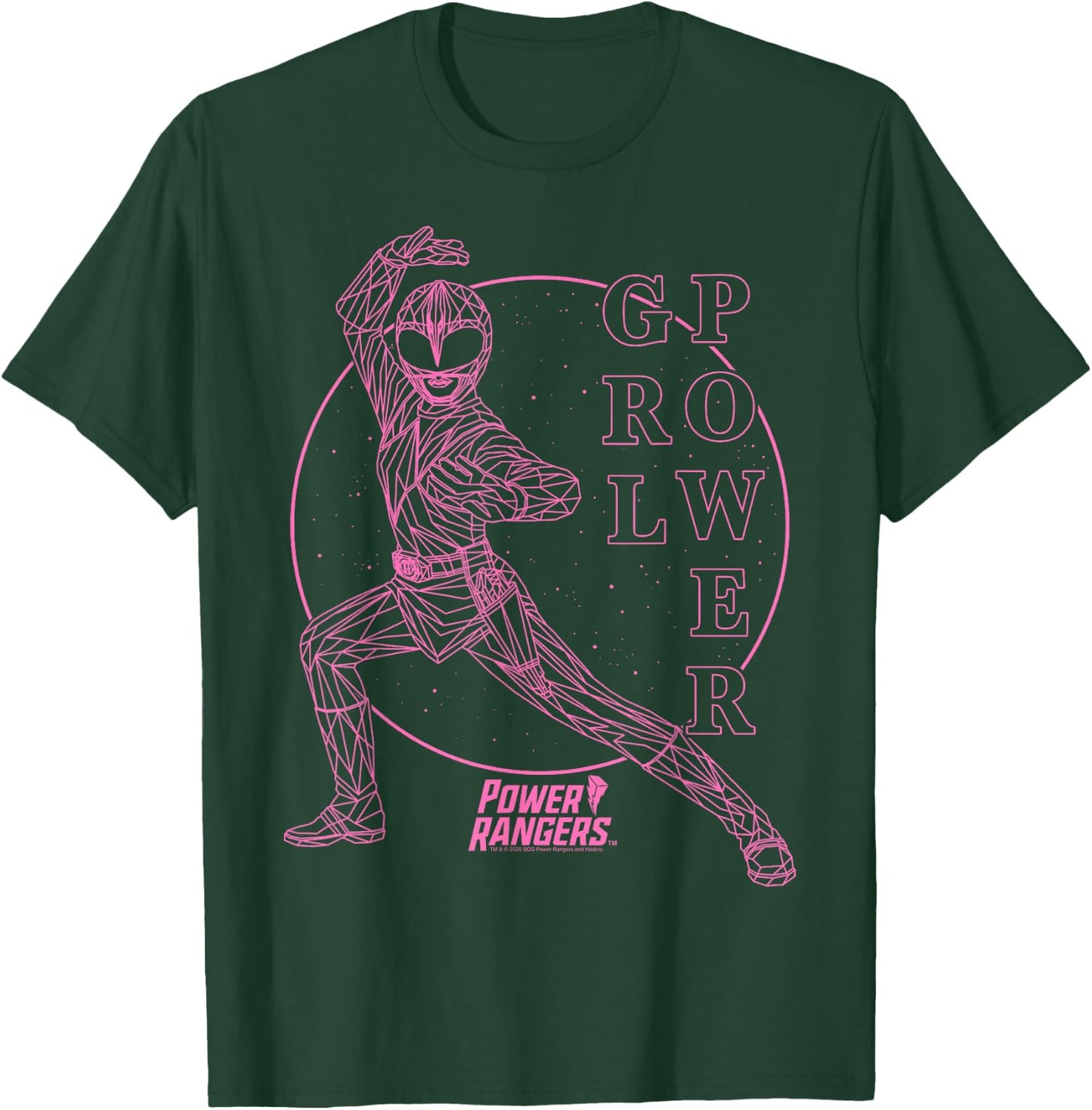 Power Rangers Pink Ranger Girl Power Geometric Line Art T-Shirt - T-Shirt | Forest