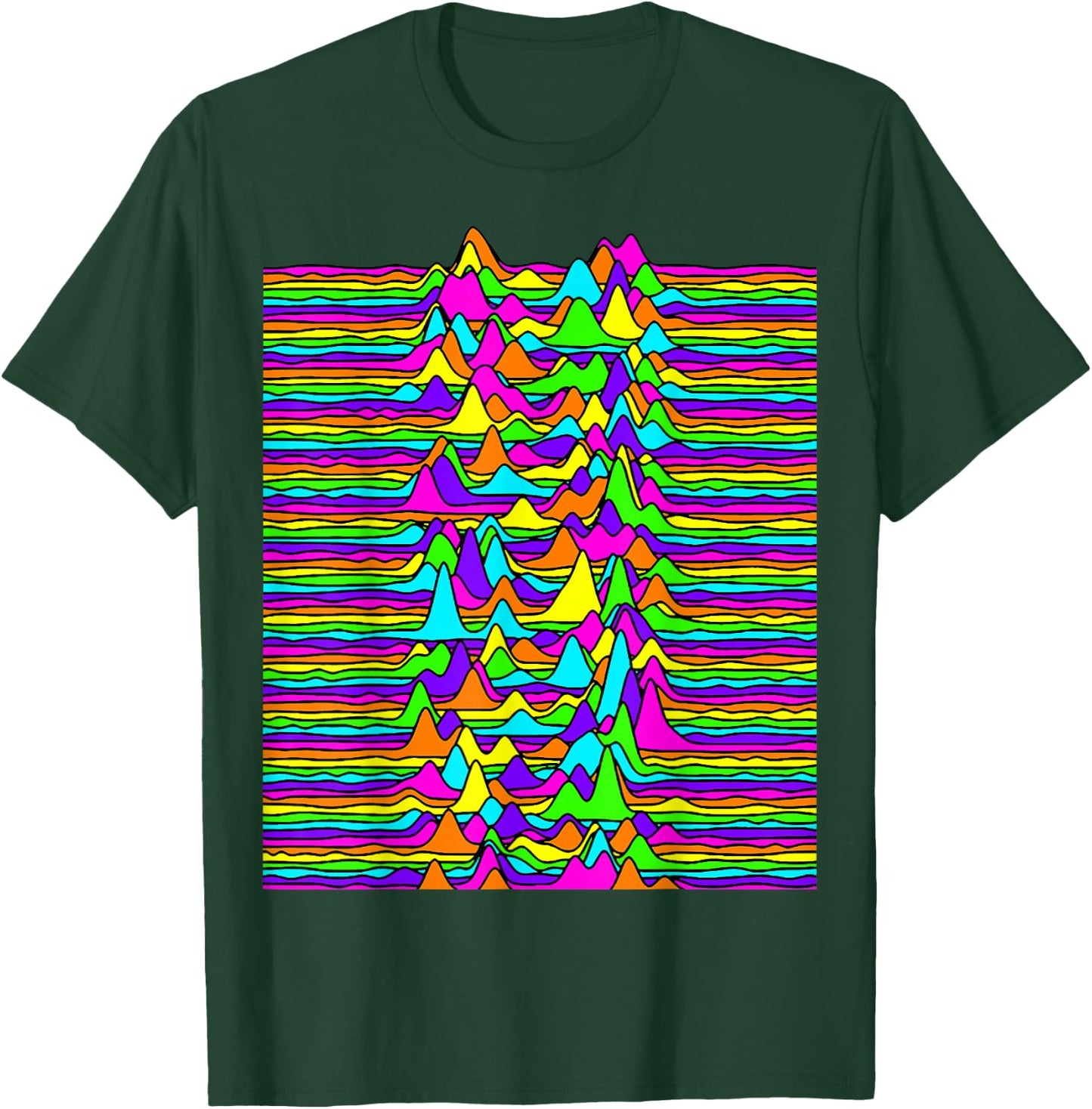 Rainbow Pulsar Waves Unknown Pleasures Space Science Teacher Women Kids T-Shirt - T-Shirt | Forest