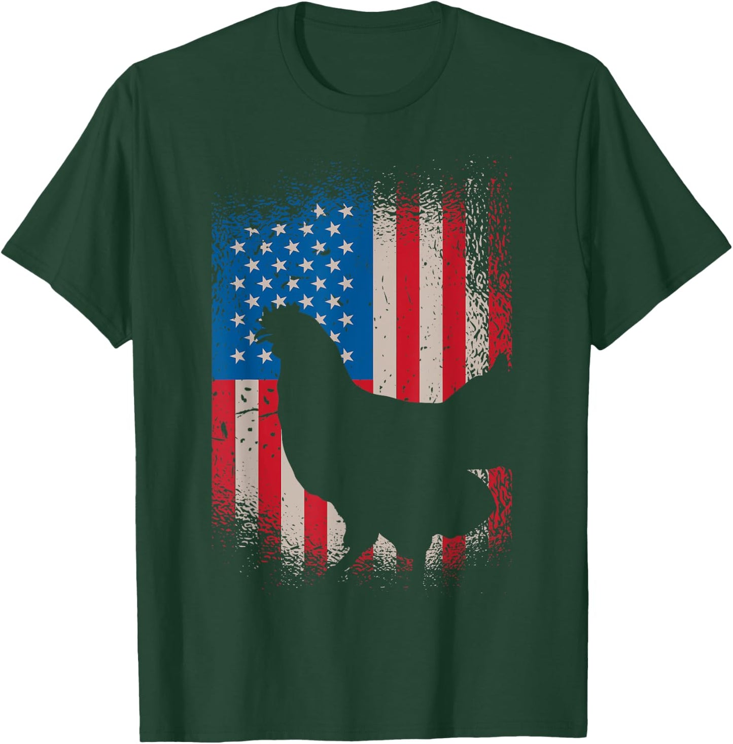 Chicken USA Flag design for Patriotic Farmer Kids Men T-Shirt - T-Shirt | Forest