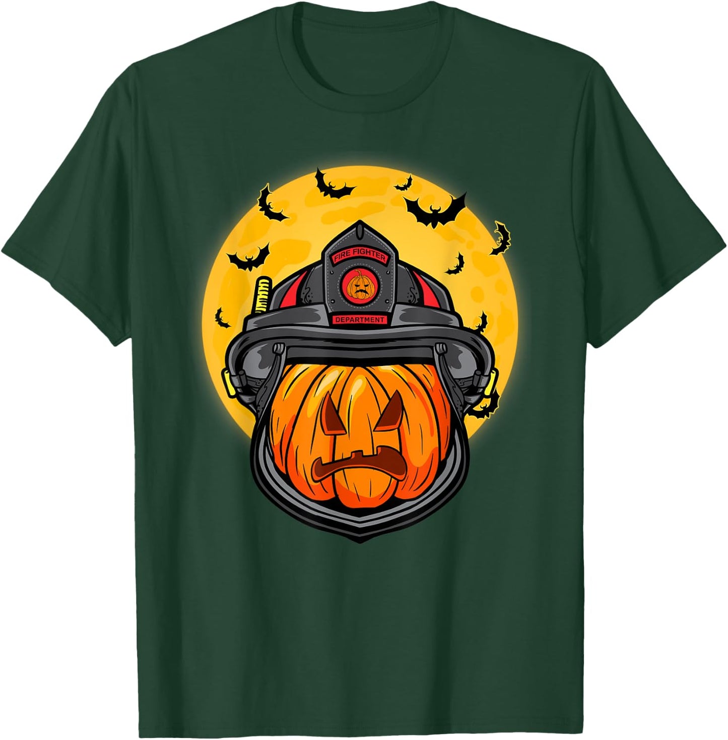 Firefighter Pumpkin Firefighter Halloween Fireman Halloween T-Shirt - T-Shirt | Forest