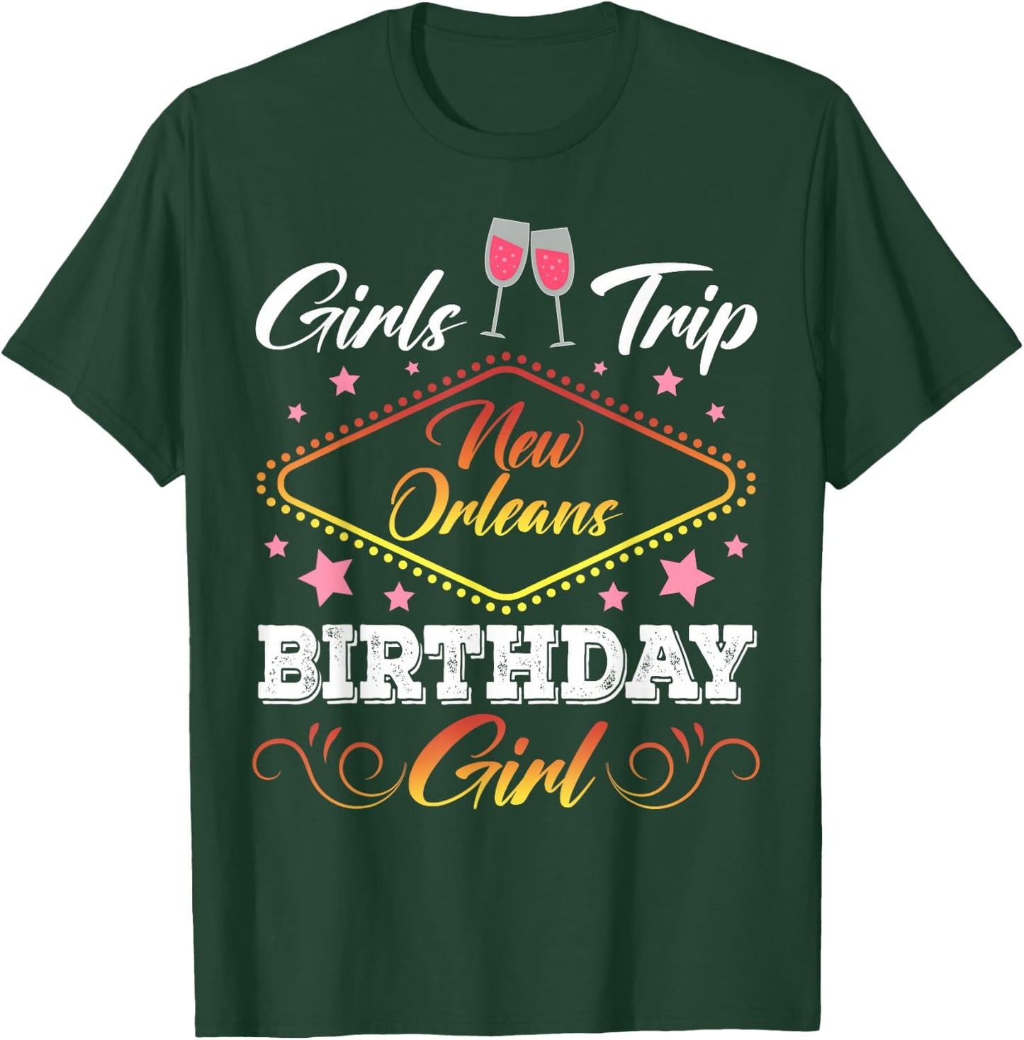 New Orleans Birthday Girls Trip 2026 Bachelor Besties Party T-Shirt - T-Shirt | Forest