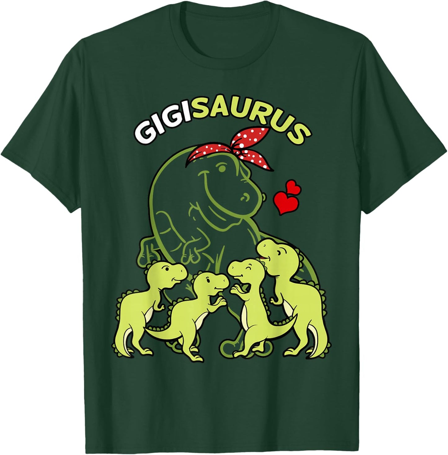 Gigisaurus Gigi 4 Kids Dinosaur Mother's Day T-Shirt - T-Shirt | Forest
