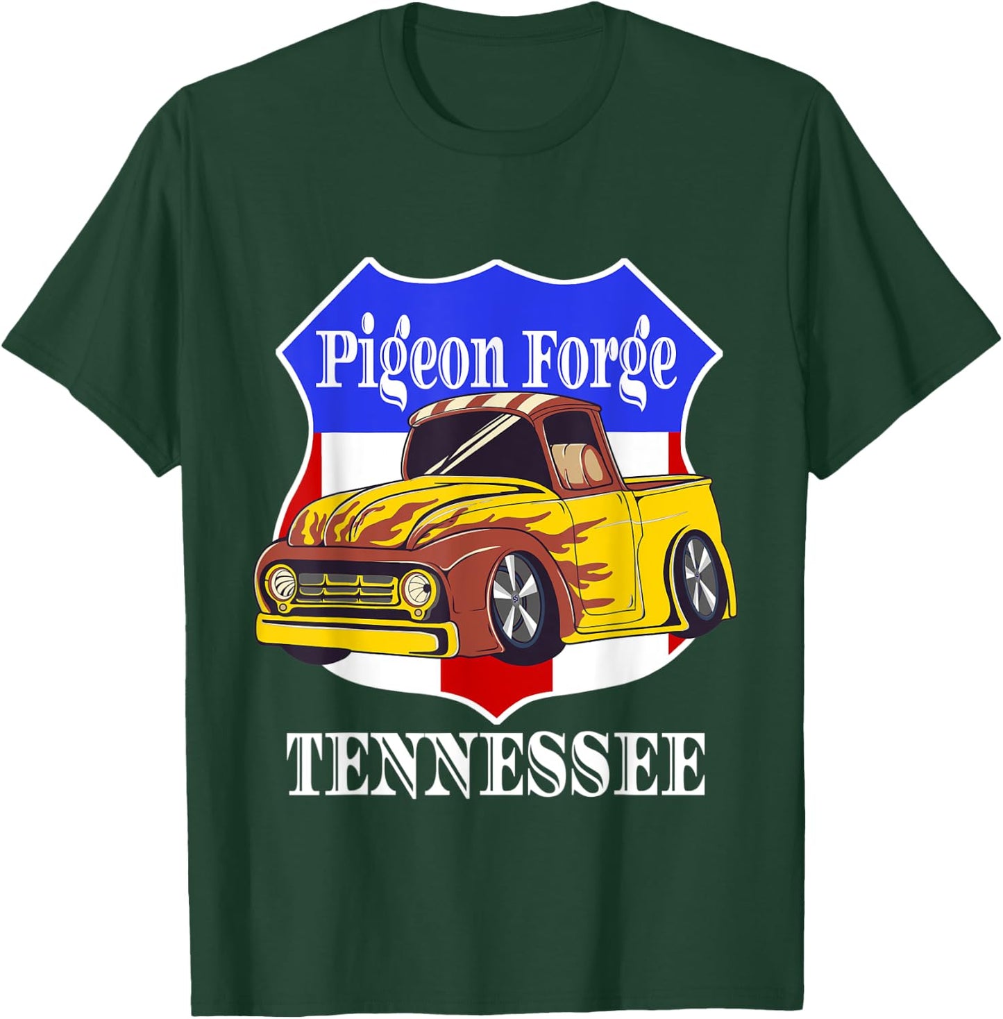Pigeon Forge Tennessee Hot Rod Run Car Show In The Smokies T-Shirt - T-Shirt | Forest