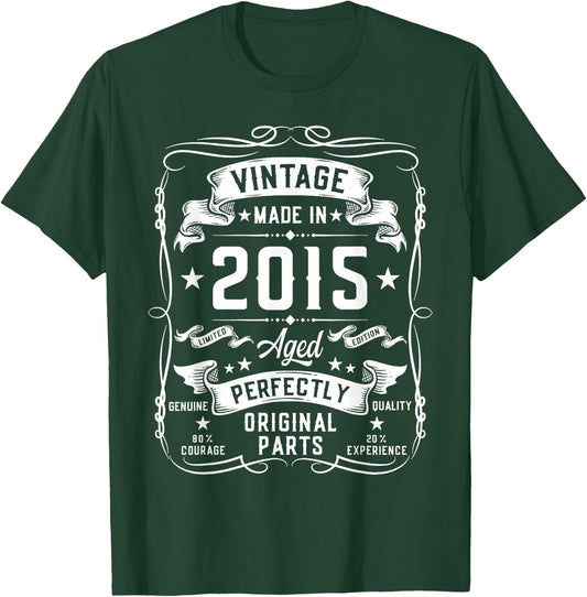 Vintage 2015 10 Years Old Gifts for Boys 10yr 10th Birthday T-Shirt - T-Shirt | Forest