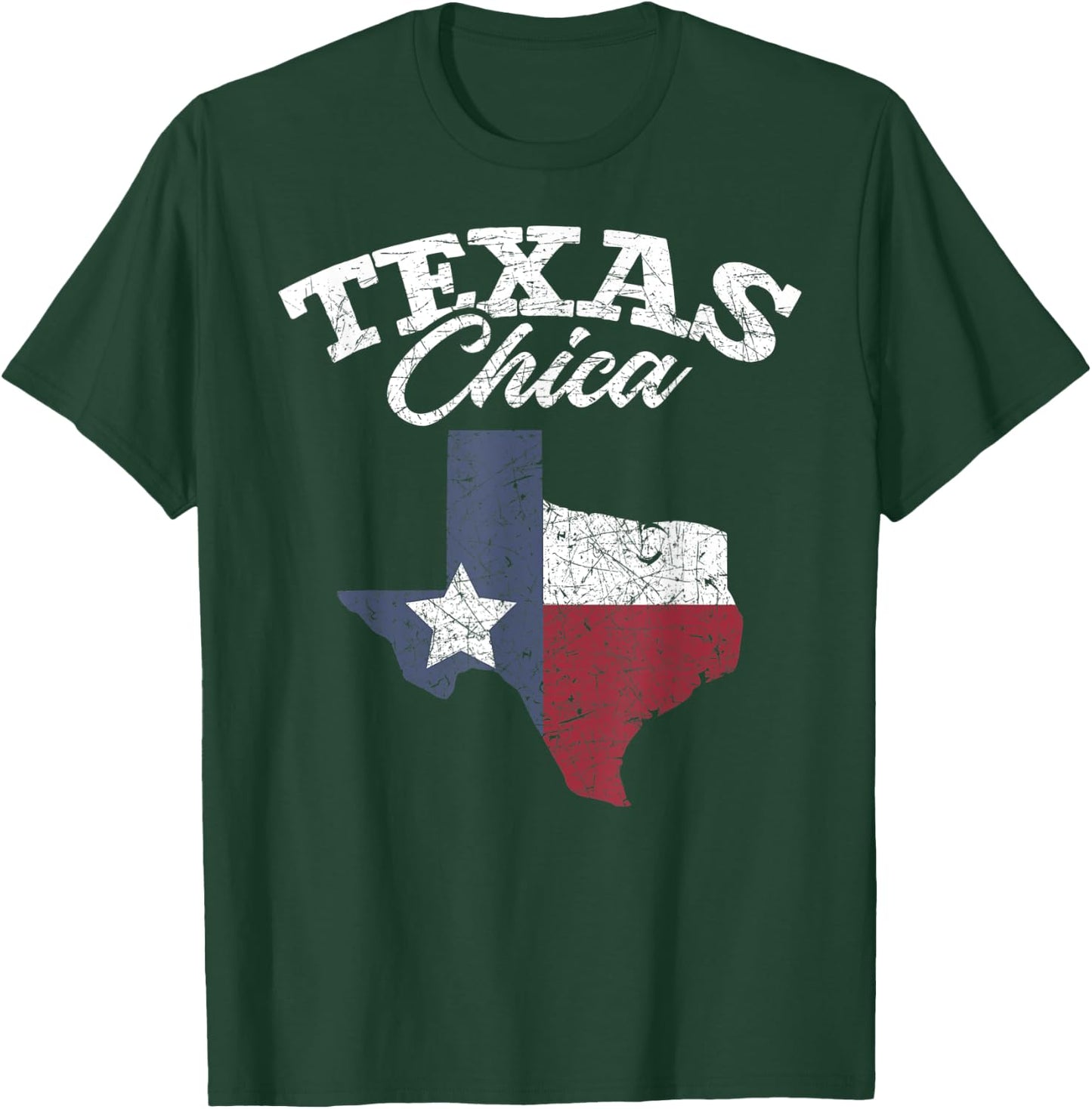 Patriotic Texan Women Girls Texas Chica Texas Flag Texas T-Shirt - T-Shirt | Forest