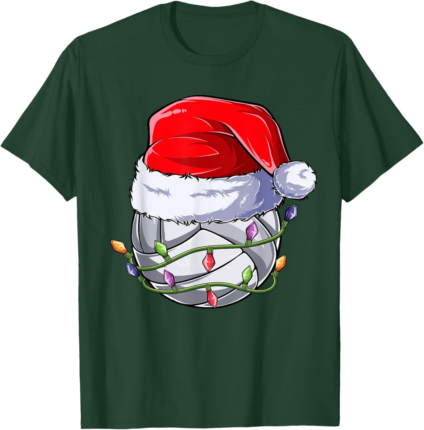Volleyball Christmas Boy Apparel, Funny Santa Women Girls T-Shirt - T-Shirt | Forest