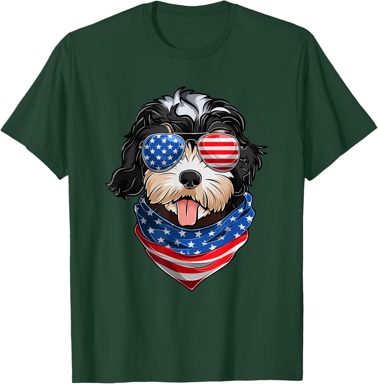 American Flag Golden Doodle Shirts, Fourth Of July Pet Lover T-Shirt - T-Shirt | Forest