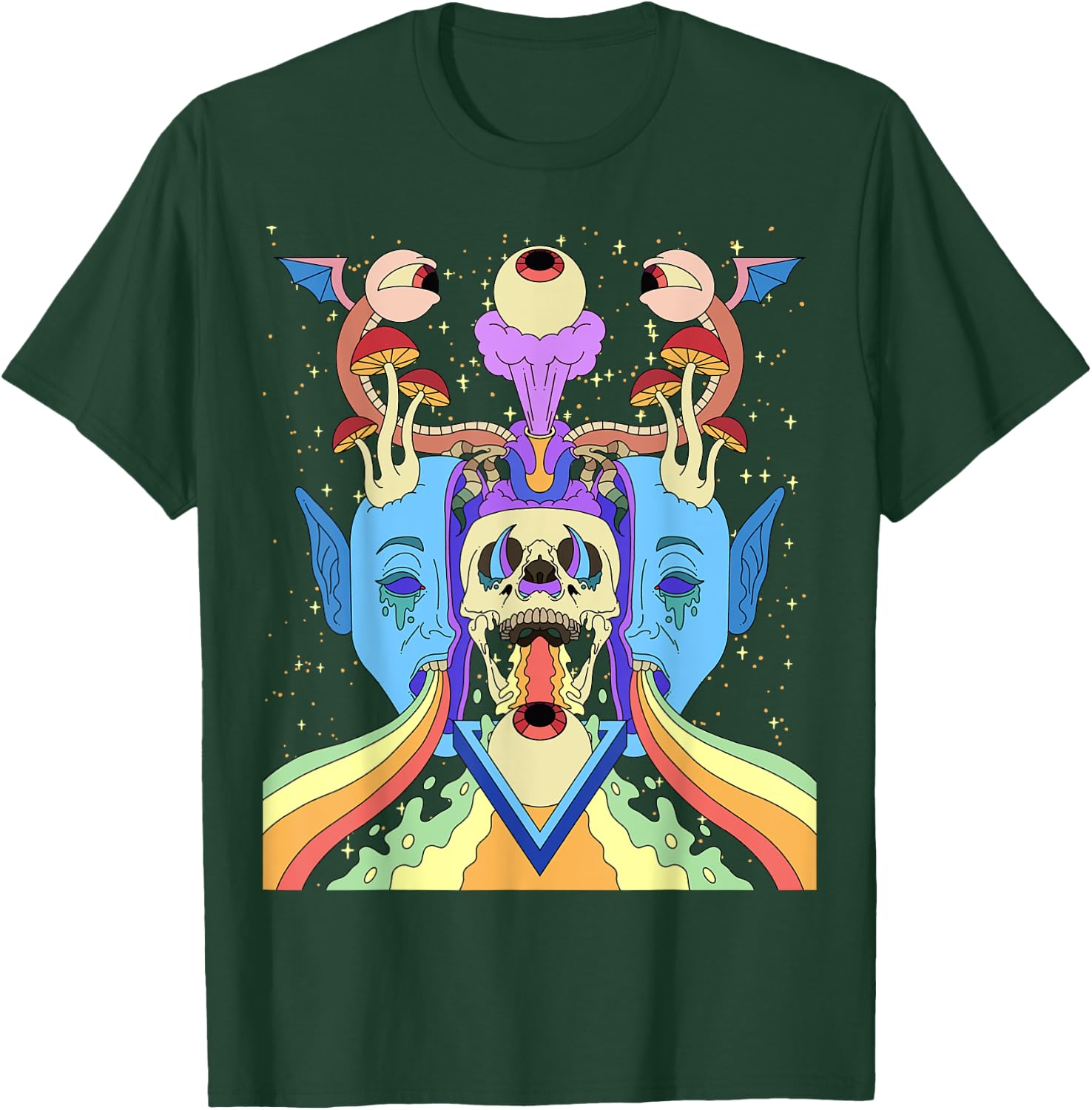 Psychedelic Crazy Abstract Art Sick Colorful Hippie Trippy T-Shirt - T-Shirt | Forest