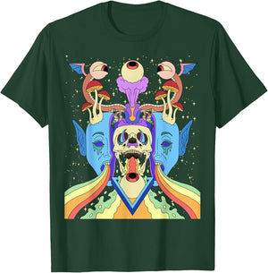 Psychedelic Crazy Abstract Art Sick Colorful Hippie Trippy T-Shirt - T-Shirt | Forest