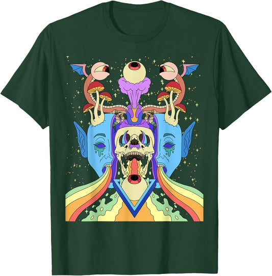 Psychedelic Crazy Abstract Art Sick Colorful Hippie Trippy T-Shirt - T-Shirt | Forest