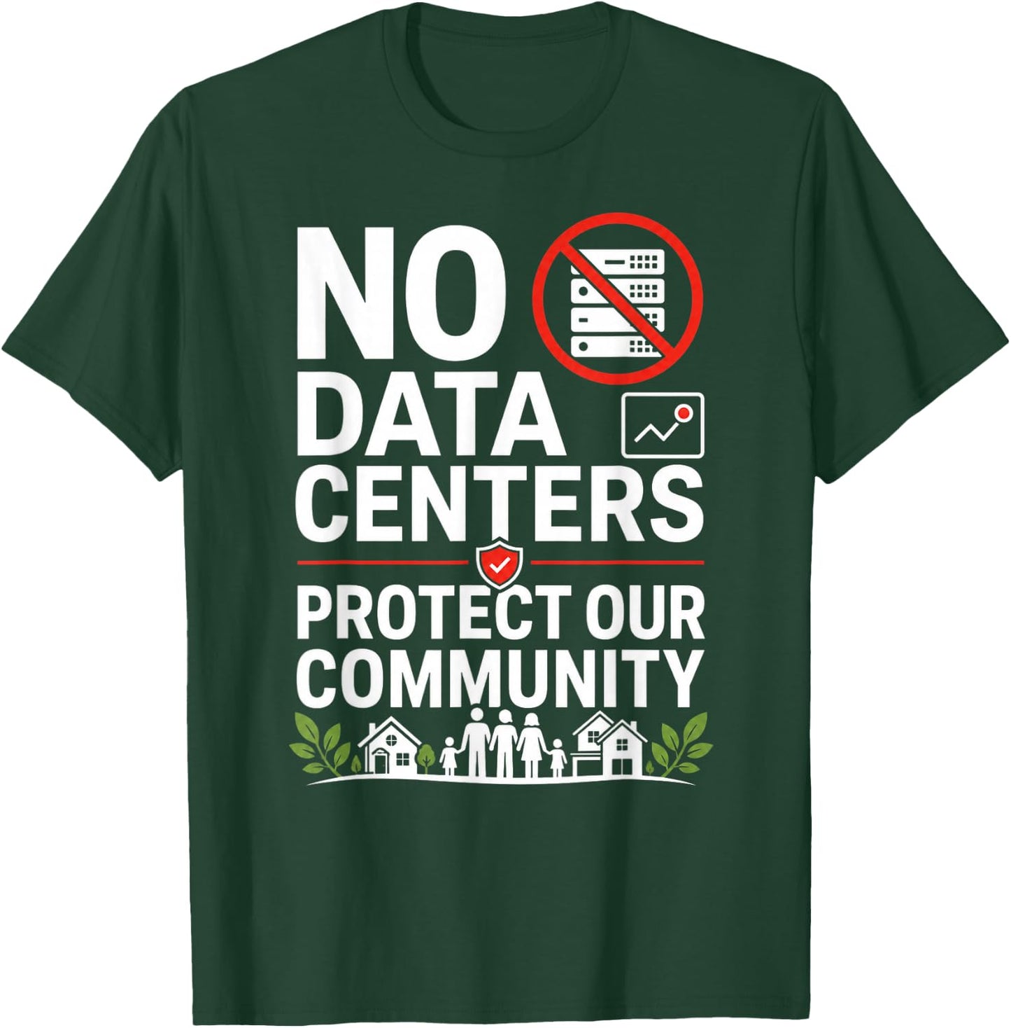 No Data Centers Protect Our Community Retro T-Shirt - T-Shirt | Forest