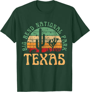 Big Bend National Park Texas Desert Hiking Retro Sunset T-Shirt - T-Shirt | Forest