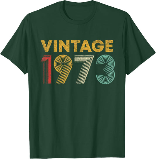 Vintage 1973 52nd Birthday Gift Men Women 52 Years Old T-Shirt - T-Shirt | Forest