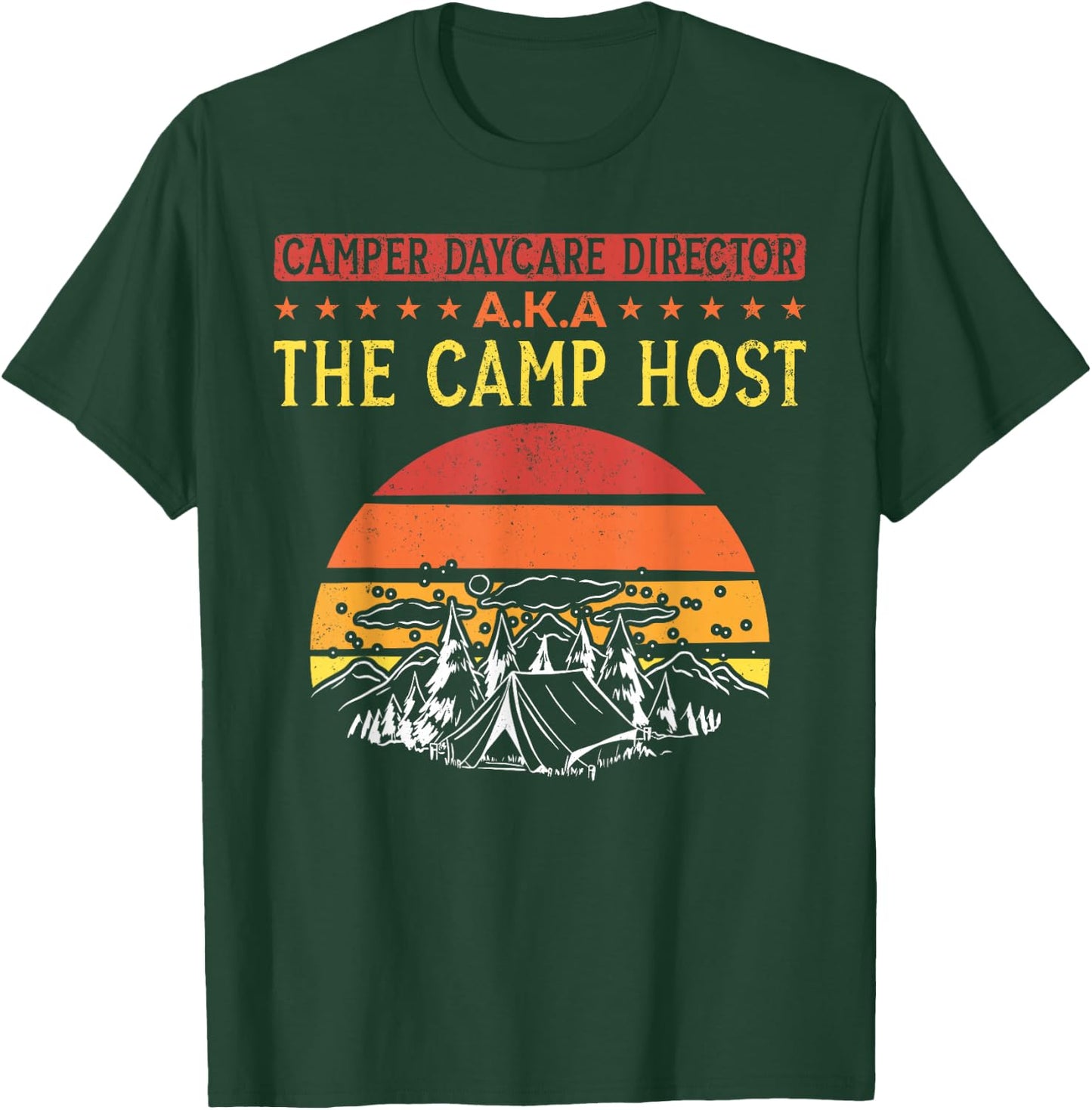 Camping Campground Camp Host Tent Retro Vintage T-Shirt - T-Shirt | Forest