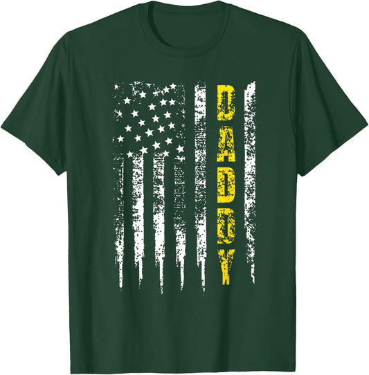 Tow Truck Driver Yellow Line Daddy US Flag T-Shirt - T-Shirt | Forest