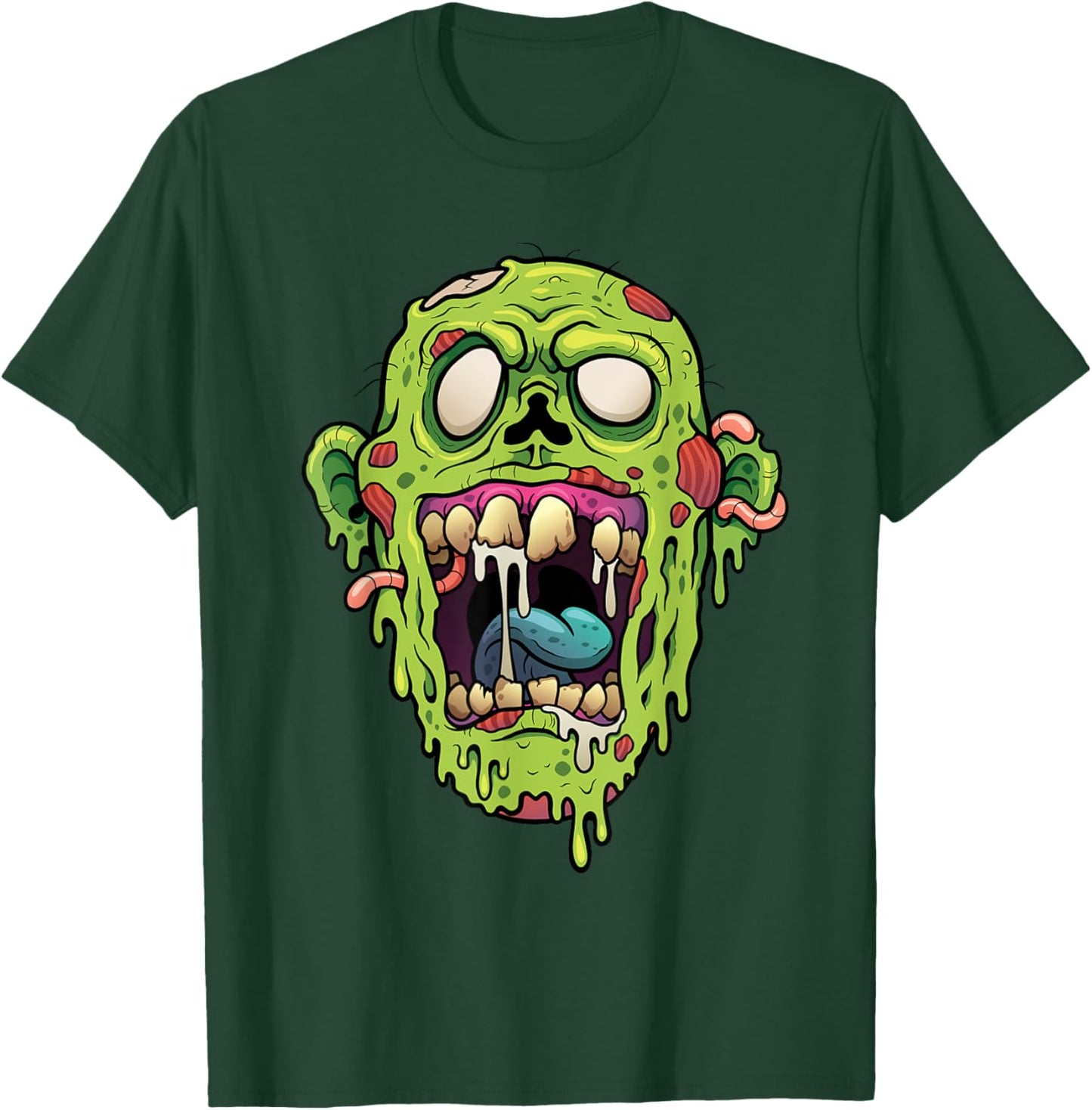 Scary Halloween Cartoon Zombie Gift T-Shirt - T-Shirt | Forest