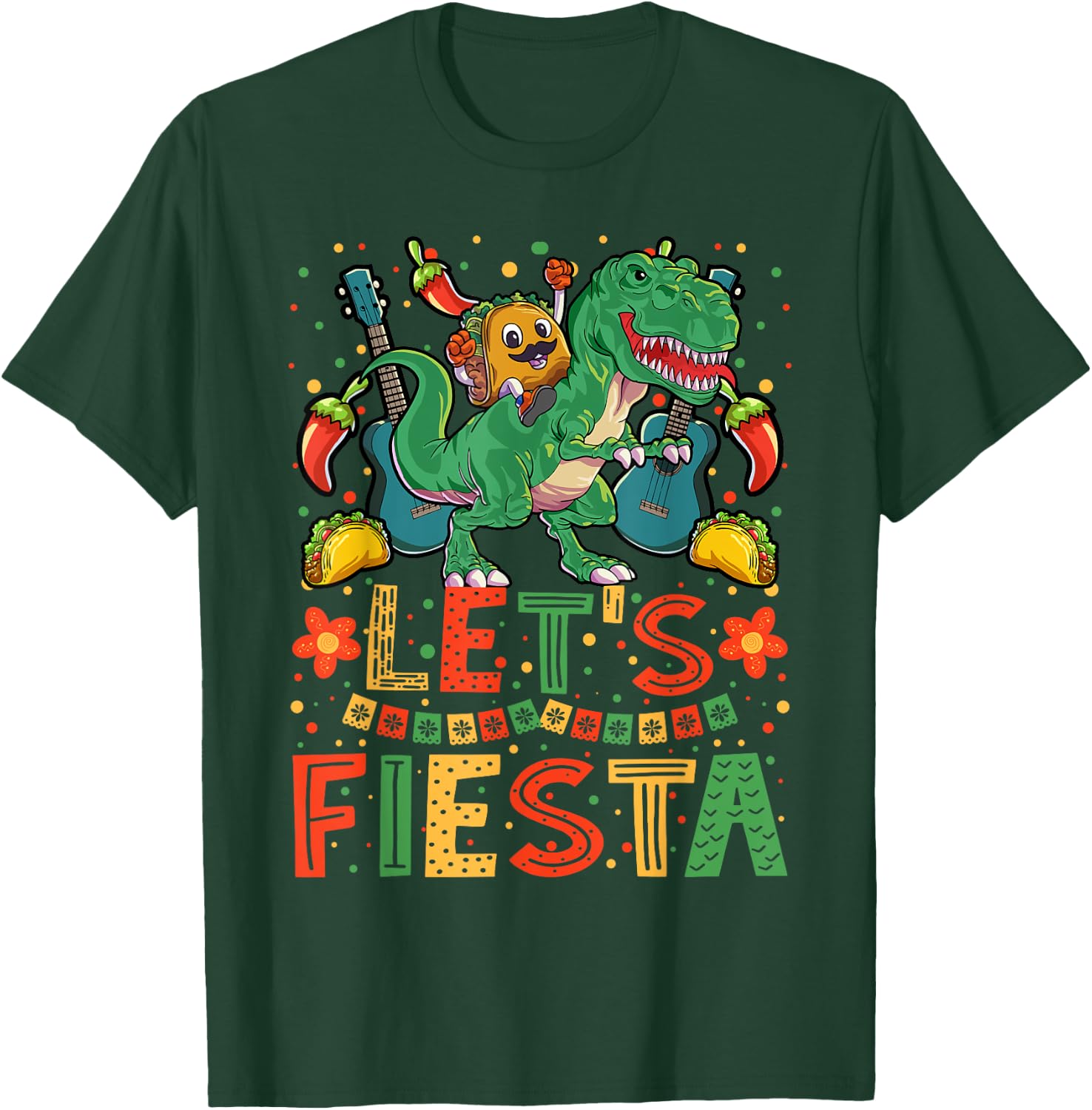 Taco Dinosaur Cinco de Mayo Taco Shirt Boys Kids Mexican T-Shirt - T-Shirt | Forest