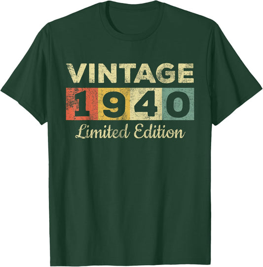 Vintage 1940 Made In 1940 81st Birthday Women 81 Years T-Shirt - T-Shirt | Forest
