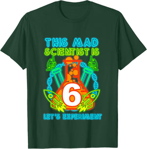 This Mad Scientist is 6 Science Theme Party Boy Birthday T-Shirt - T-Shirt | Forest