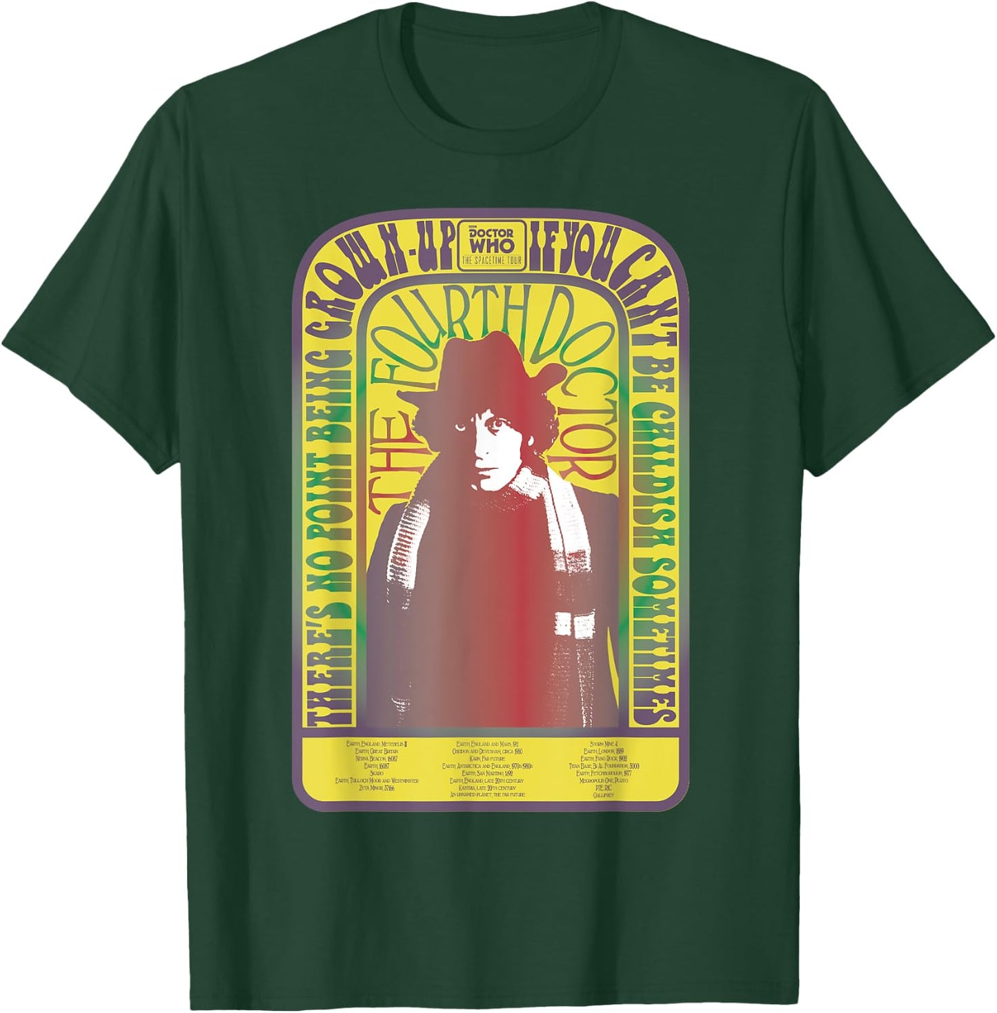 Spacetime-Tour 4th Doctor Baker Retro Time Travel T-Shirt - T-Shirt | Forest