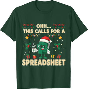 Oh This Calls for a Spreadsheet Christmas Sweater T-Shirt - T-Shirt | Forest