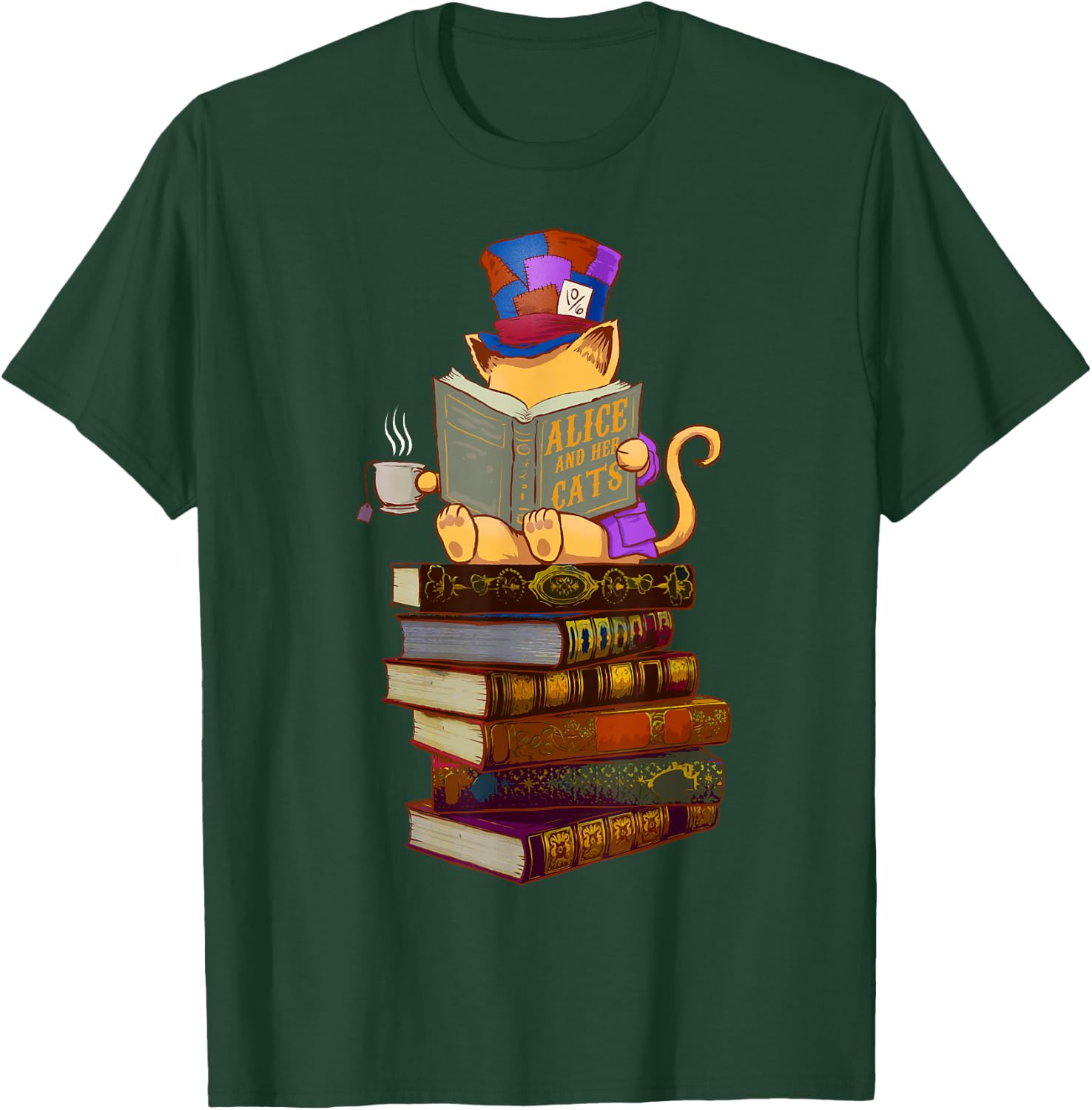 Kittens, Cats, tea party and books T-Shirt - T-Shirt | Forest
