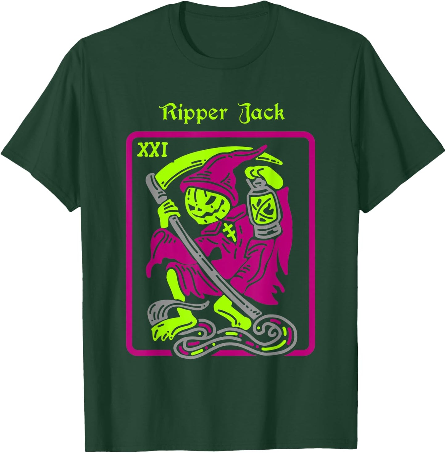 Ripper Jack Tarot Card Halloween Occult Decor Men Women T-Shirt - T-Shirt | Forest