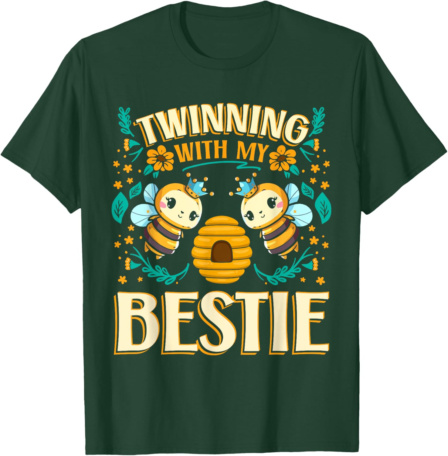 Twinning Bestie | Friendship | Spirit Week | Twins Day | Bee T-Shirt - T-Shirt | Forest