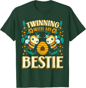 Twinning Bestie | Friendship | Spirit Week | Twins Day | Bee T-Shirt - T-Shirt | Forest
