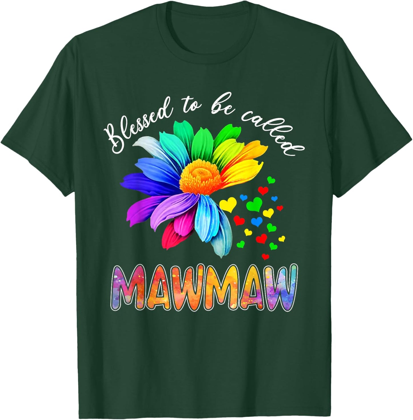 Blessed To Be Called Mawmaw Shirt Sunflower Rainbow Lovers T-Shirt - T-Shirt | Forest