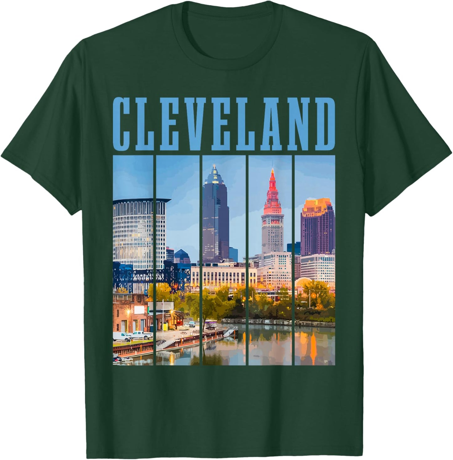 Cleveland Skyline 216 Ohio Vintage Pride T-Shirt - T-Shirt | Forest