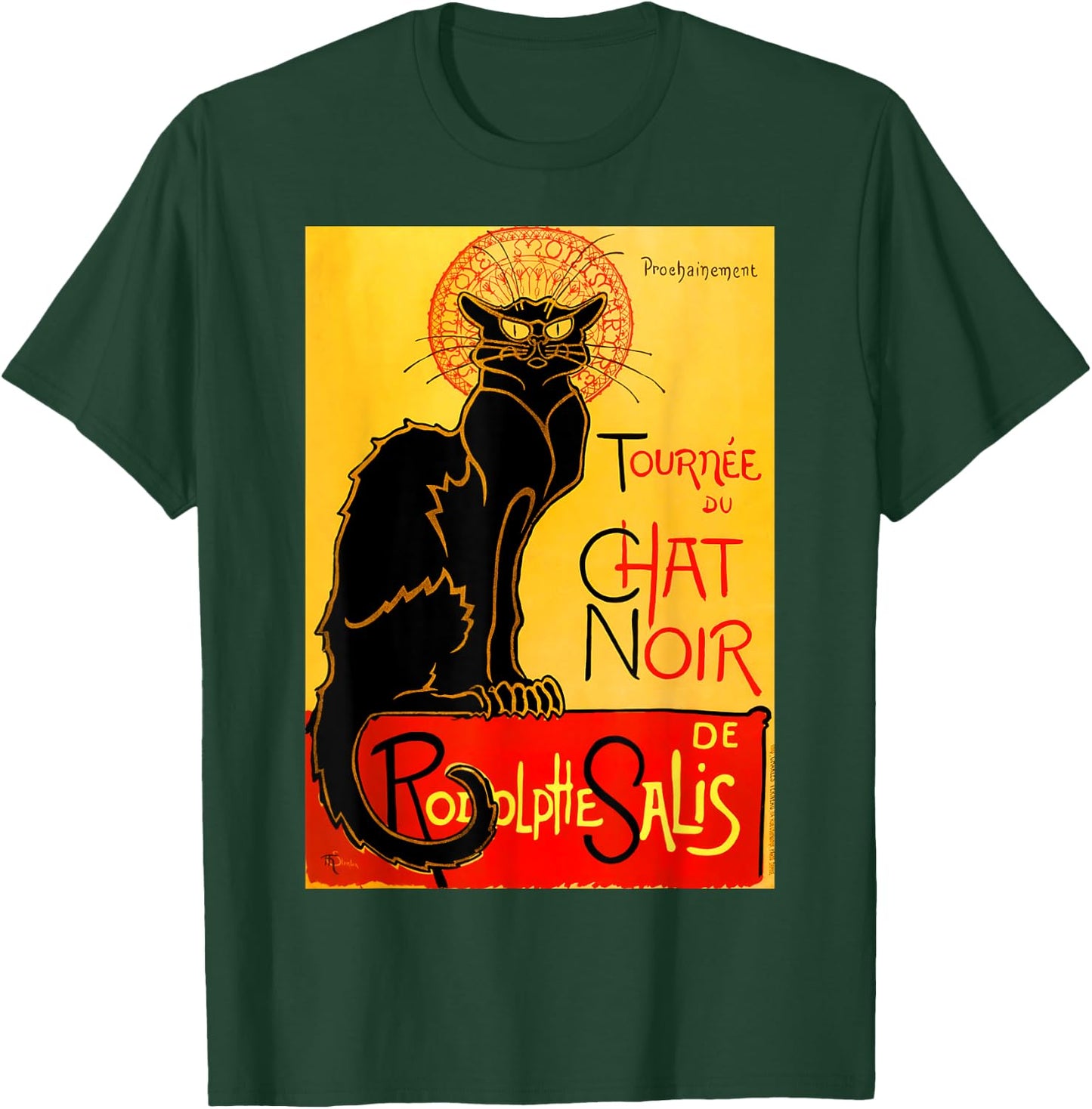Le Chat Noir The Black Cat T Shirt Art Nouveau Cat Gift T-Shirt - T-Shirt | Forest