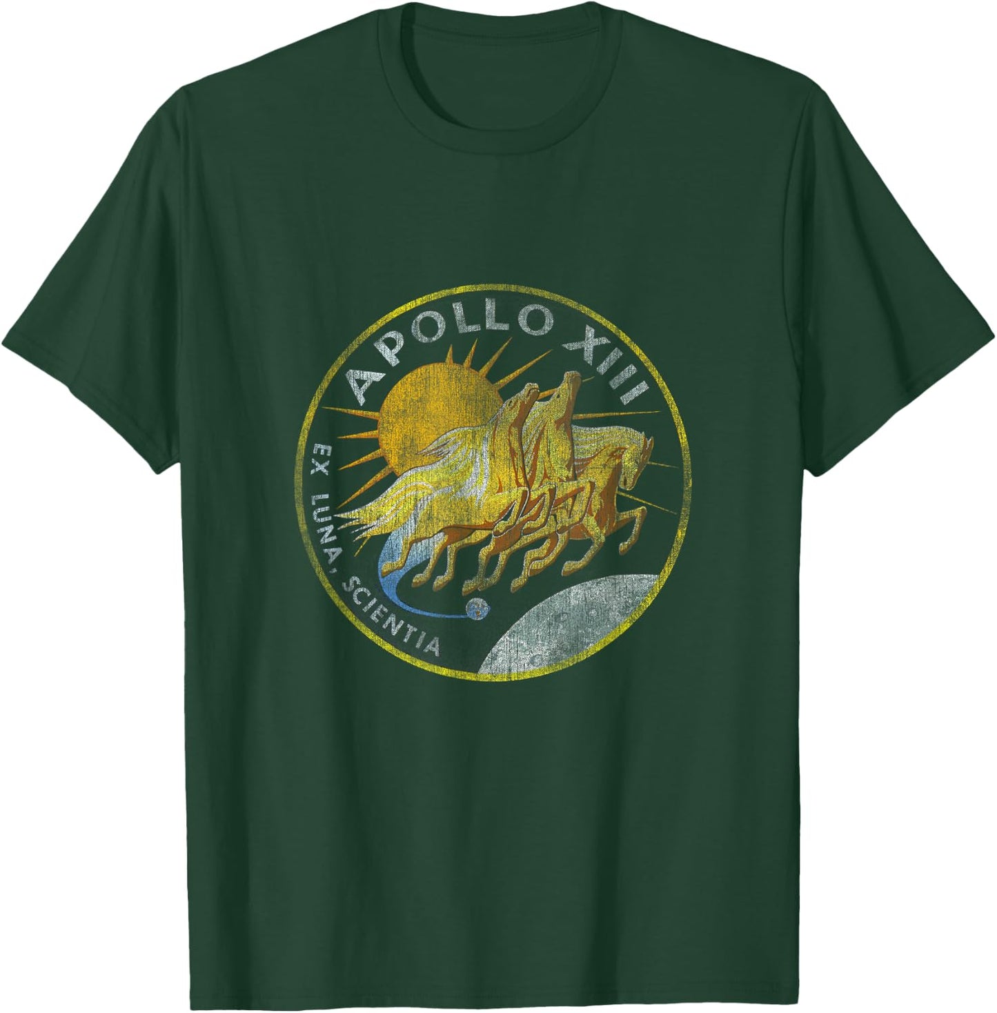 NASA Apollo 13 Mission Badge Distressed T-Shirt - T-Shirt | Forest